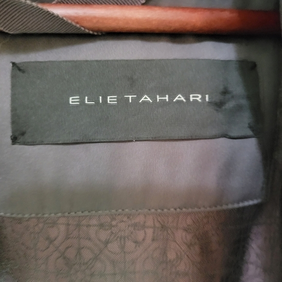 ELIE Tahari down puffer funnel neck coat parka jacket gray XS small - Picture 10 of 16